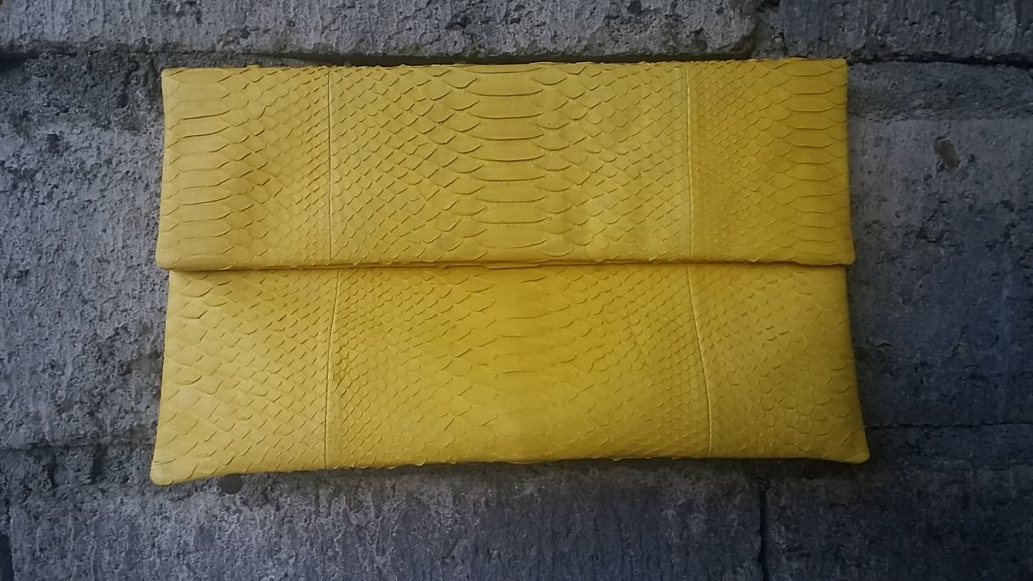 Handmade Genuine Python Handbag Snakeskin Fold Over Clutch Leather size xl